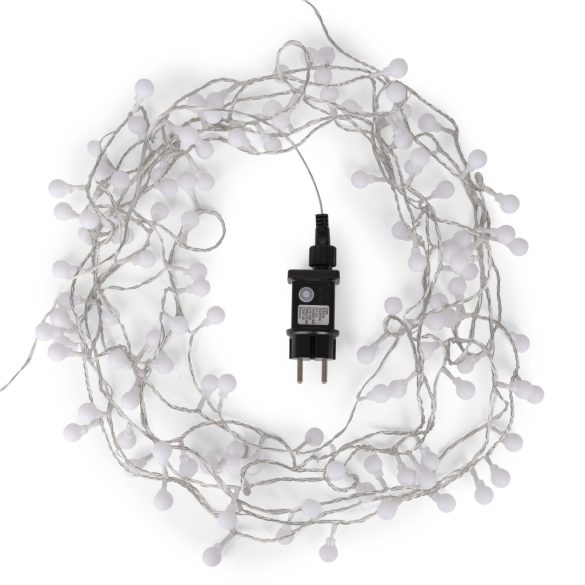 Entac karácsonyi 120 LED-es gömb fényfüzér, hideg fehér, 9 m