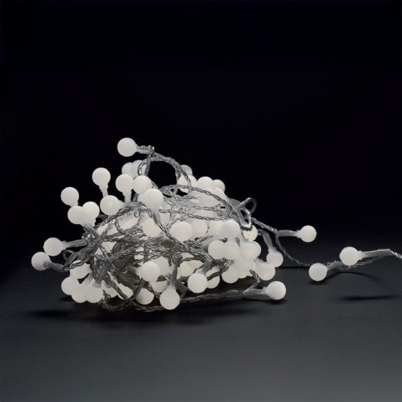 Entac karácsonyi 120 LED-es gömb fényfüzér, hideg fehér, 9 m