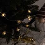   Entac karácsonyi beltéri fényfüzér hópelyhekkel, 10 LED, 1,3 m, meleg fehér, elemes