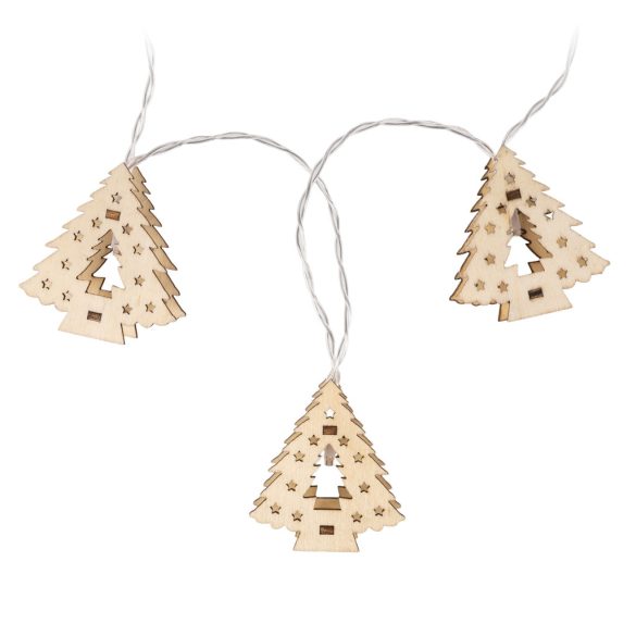 Entac karácsonyi beltéri fa karácsonyfa füzér, 10 LED, meleg fehér, elemes