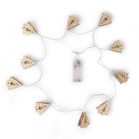 Entac karácsonyi beltéri fa karácsonyfa füzér, 10 LED, meleg fehér, elemes