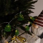   Entac karácsonyi beltéri fa karácsonyfa füzér, zöld, 10 LED, meleg fehér, elemes