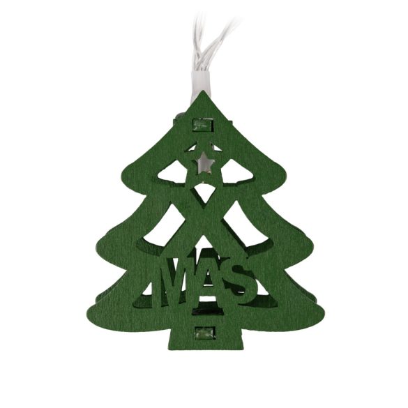 Entac karácsonyi beltéri fa karácsonyfa füzér, zöld, 10 LED, meleg fehér, elemes