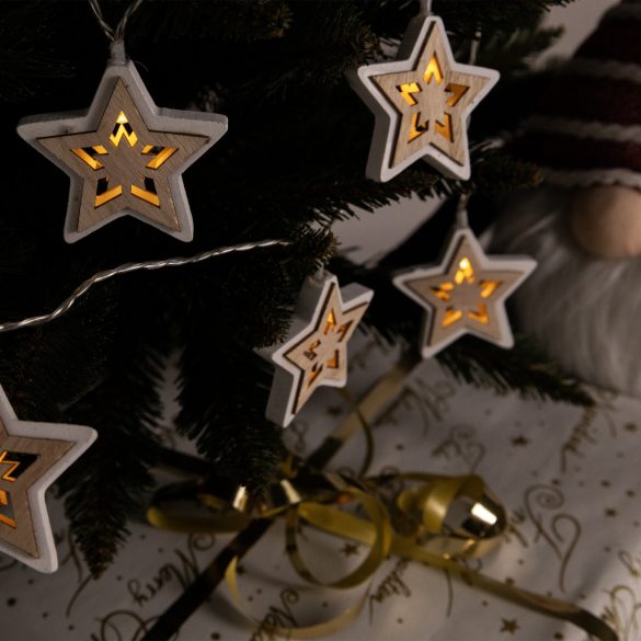 Entac Karácsonyi Fa Csillag Füzér, 10 LED, 1,65 m, meleg fehér, elemes