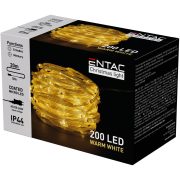   Entac karácsonyi 200 micro LED fényfüzér, meleg fehér, 20 m