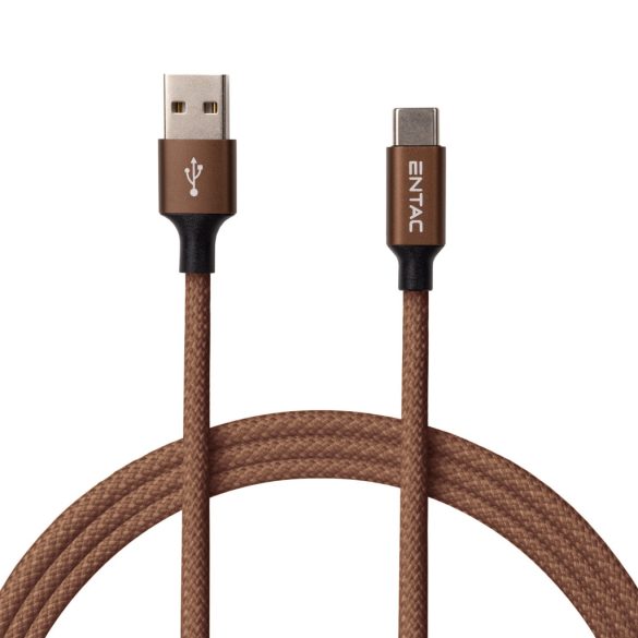 Entac 10W töltőkábel USB-A - USB-C Excellence barna 150cm