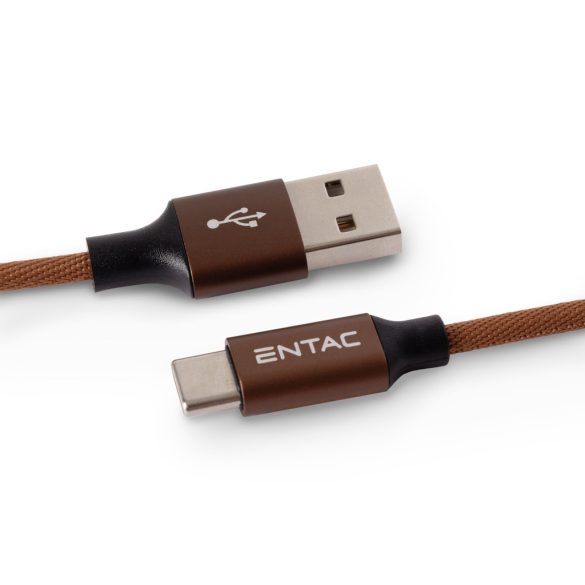 Entac 10W töltőkábel USB-A - USB-C Excellence barna 150cm