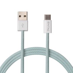   Entac 12W gyorstöltő kábel USB-A - USB-C Casual zöld 100cm
