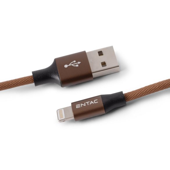 Entac 10W töltőkábel USB-A - Lightning Excellence barna 150cm