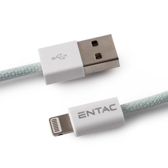 Entac 10W töltőkábel USB-A - Lightning Casual zöld 150cm