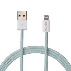   Entac 12W gyorstöltő kábel USB-A - Lightning Casual zöld 100cm