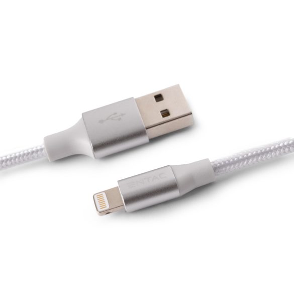 Entac 12W gyorstöltő kábel USB-A - Lightning Charmer ezüst 100cm