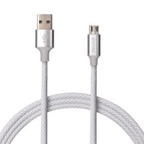   Entac 12W gyorstöltő kábel USB-A - Micro USB Charmer ezüst 100cm