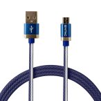   Entac 15W gyorstöltő kábel USB-A - Micro USB Fashion King kék 100cm