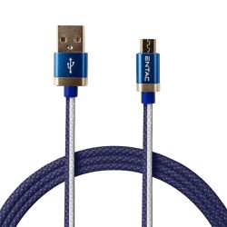   Entac 15W gyorstöltő kábel USB-A - Micro USB Fashion King kék 100cm