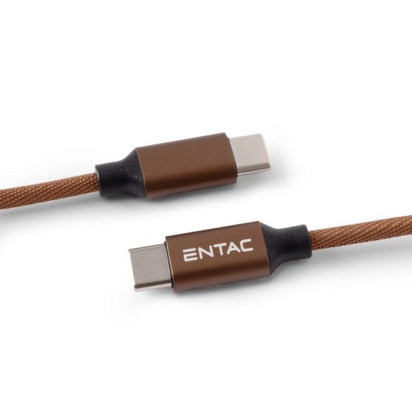 Entac 60W gyorstöltő kábel USB-C - USB-C Excellence barna 150cm