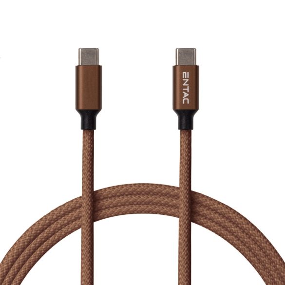 Entac 60W gyorstöltő kábel USB-C - USB-C Excellence barna 100cm
