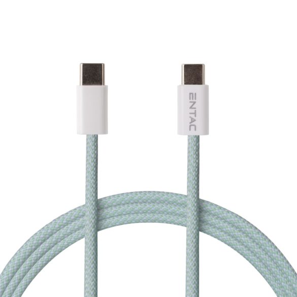 Entac 60W gyorstöltő kábel USB-C - USB-C Casual zöld 100cm