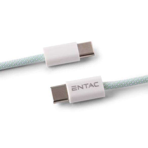 Entac 60W gyorstöltő kábel USB-C - USB-C Casual zöld 100cm