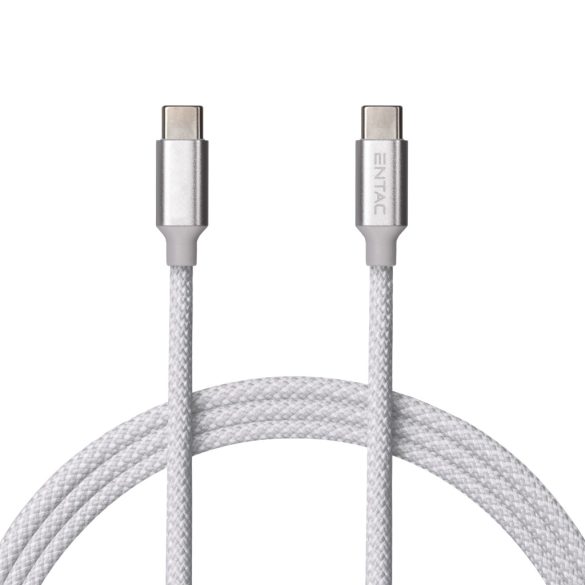 Entac 60W gyorstöltő kábel USB-C - USB-C Charmer ezüst 150cm