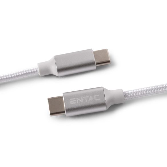 Entac 60W gyorstöltő kábel USB-C - USB-C Charmer ezüst 150cm