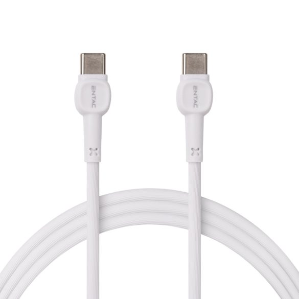 Entac 60W gyorstöltő kábel USB-C - USB-C Classic fehér 150cm