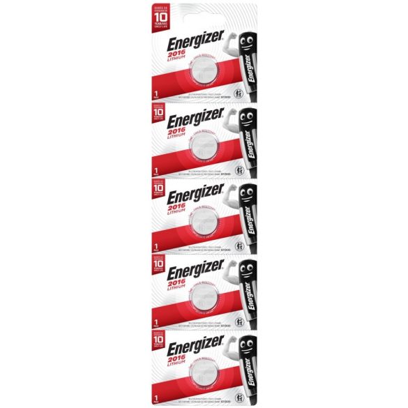 Energizer CR2016 3V lithium gombelem 5 db-os