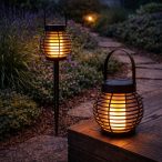   Entac Multifunkcionális Kerti Szolár lámpa láng effekttel, melegfehér SMD LED