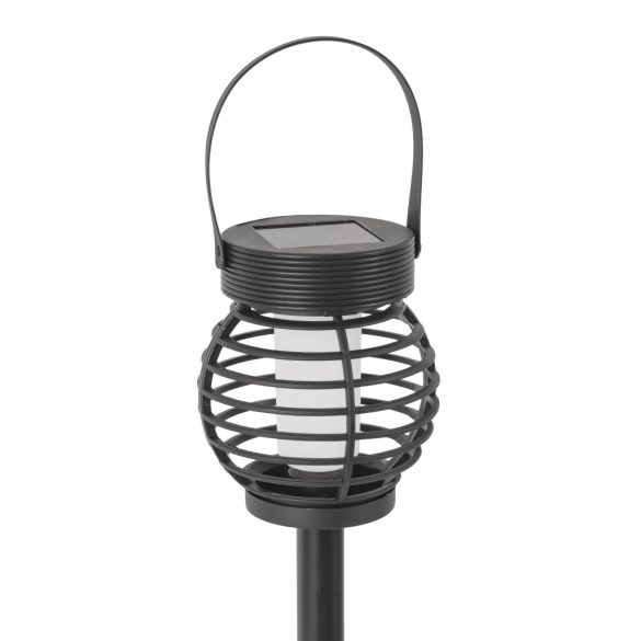 Entac Multifunkcionális Kerti Szolár lámpa láng effekttel, Ø10 cm, 12 db melegfehér SMD LED