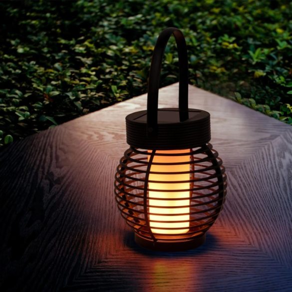 Entac Multifunkcionális Kerti Szolár lámpa láng effekttel, melegfehér SMD LED