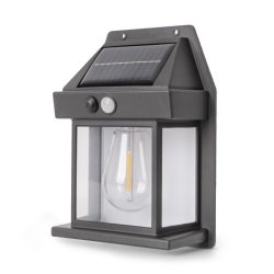   Entac Kerti Szolár lámpa 110 mm, kerítésvilágítás, PIR érzékelővel, 1db melegfehér filament LED
