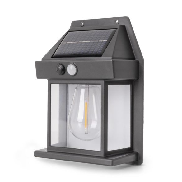 Entac Kerti Szolár lámpa 110 mm, kerítésvilágítás, PIR érzékelővel, 1db melegfehér filament LED