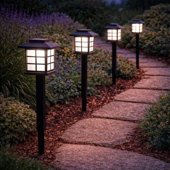 Entac Kerti Szolár lámpa 380 mm, műanyag, lámpás stílusú kivitel, fehér fényű LED