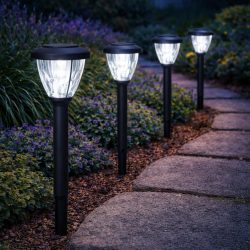   Entac Kerti Szolár lámpa 400 mm, műanyag ház, fehér fényű LED, lámpás stílus