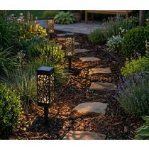   Entac Kerti Szolár lámpa 285 mm, fekete műanyag ház, árnyék hatás, 1 LED