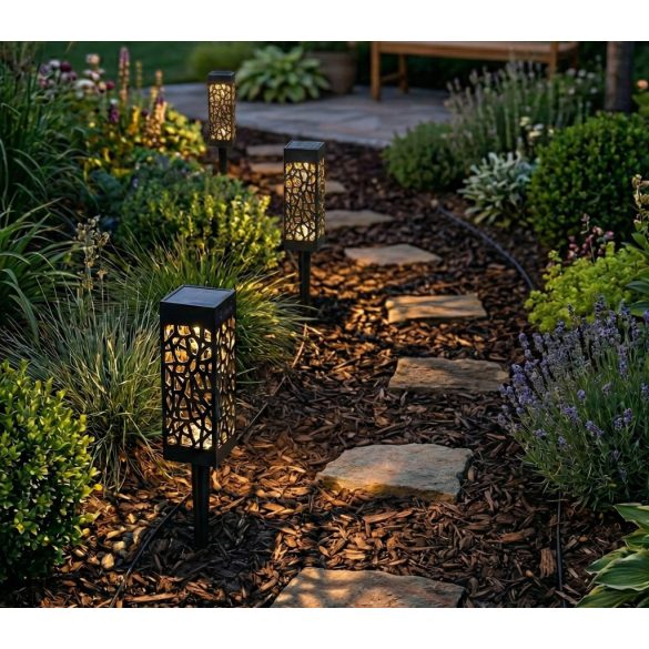 Entac Kerti Szolár lámpa 285 mm, fekete műanyag ház, árnyék hatás, 1 LED