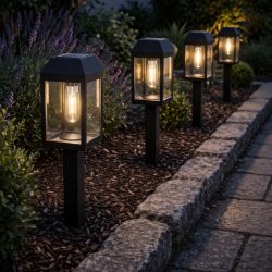   Entac Kerti Szolár lámpa 500mm, műanyag ház, filament LED, Leszúrható