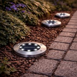   Entac Kerti Szolár taposólámpa, fehér LED, 100 mm, műanyag ház