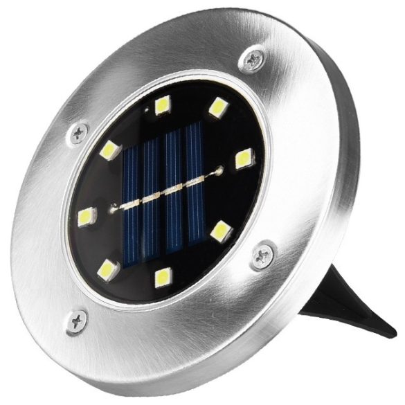 Entac Kerti Szolár taposólámpa, 100 mm, műanyag ház, 8 db fehér LED