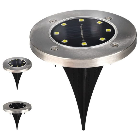 Entac Kerti Szolár taposólámpa, 100 mm, műanyag ház, 8 db fehér LED
