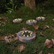   Entac Kerti Szolár talajlámpa, barna mozaik hatású kivitel, 6 db melegfehér SMD LED,