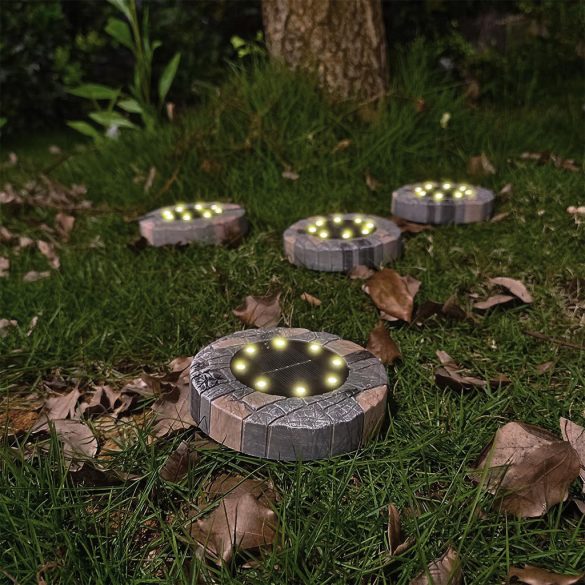 Entac Kerti Szolár talajlámpa, barna mozaik hatású kivitel, melegfehér SMD LED