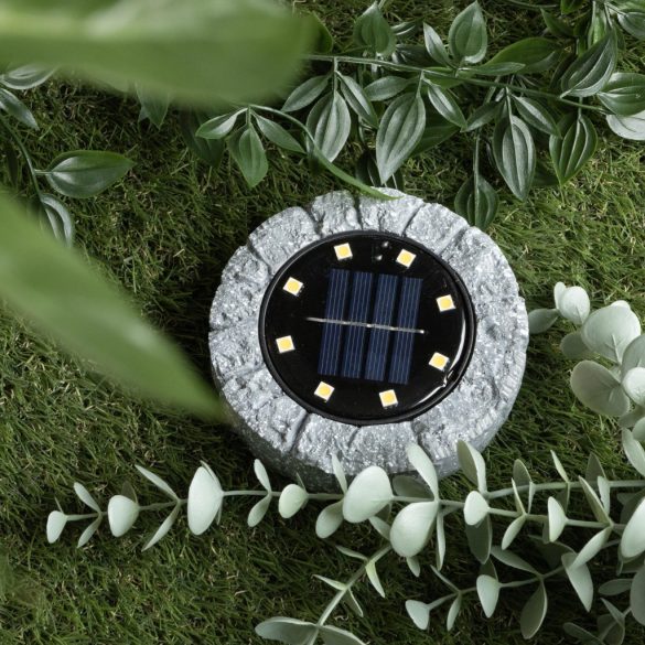 Entac Kerti Szolár talajlámpa, szürke kőhatású külső, melegfehér SMD LED