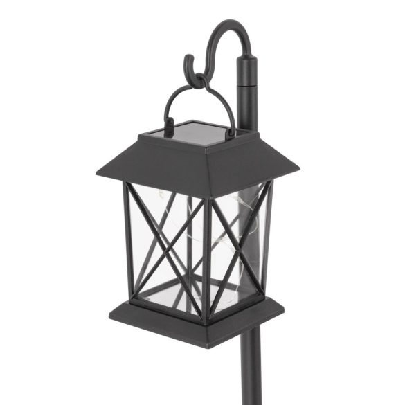 Entac Kerti Szolár Lámpa, leszúrható lámpás stílusú, 425 mm, 8 db melegfehér rézhuzalos micro LED