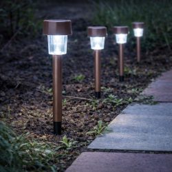   Entac Kerti Szolár lámpa 360 mm, rozsdamentes acél, barna szín, fehér fényű LED