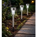   Entac Kerti Szolár lámpa 360 mm, rozsdamentes acél, fehér fényű LED