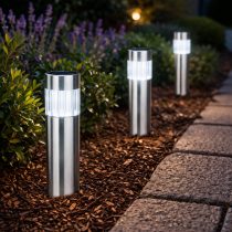   Entac Kerti Szolár lámpa 300 mm, rozsdamentes acél, fehér fényű LED