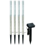 Entac Kerti Szolár Lámpa 470mm, Rozsdamentes Acél, 4 LED