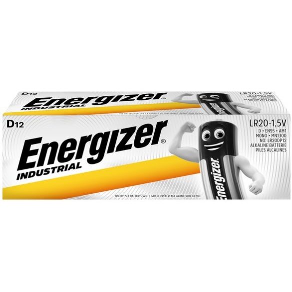 Energizer Industrial LR20 D Góliát tartós elem 12 db-os