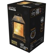   Entac LED Mini Lámpás, 12 cm, bronz színű, meleg fehér fény, elemes